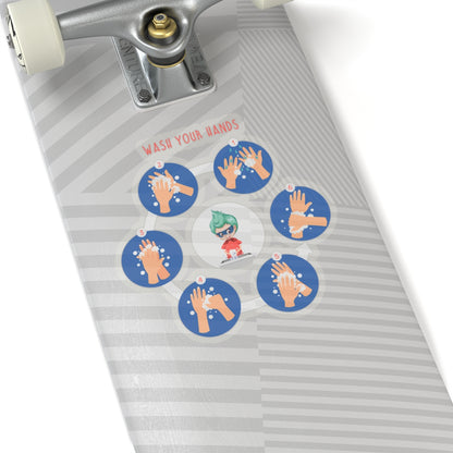 Kiss-Cut Stickers - Super kiddo teaching how to wash hands - [[{"value":"Wonderwear Kid"}]]