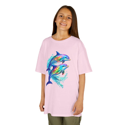 Kids Heavy Cotton™ Tee - vibrant dolphins