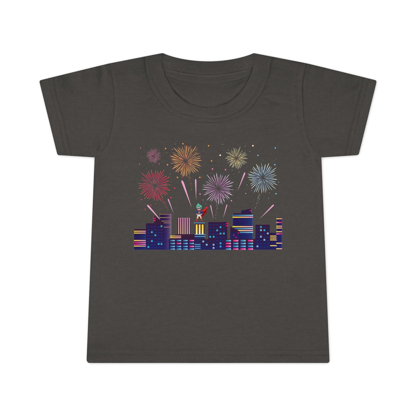 Toddler T-shirt - Super kiddo with fireworks - [[{"value":"Wonderwear Kid"}]]