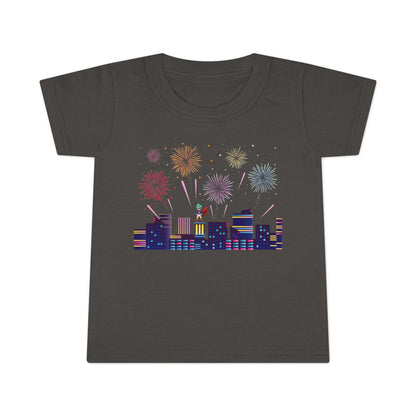 Toddler T-shirt - Super kiddo with fireworks - [[{"value":"Wonderwear Kid"}]]