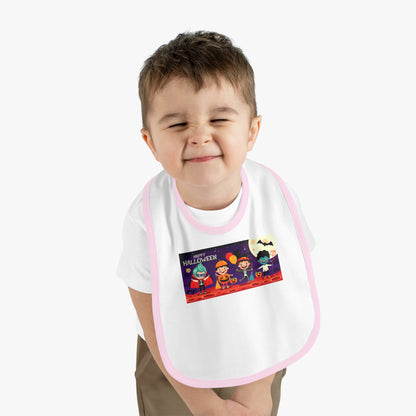 Baby Bib - Super kiddo with friends on holloween - [[{"value":"Wonderwear Kid"}]]