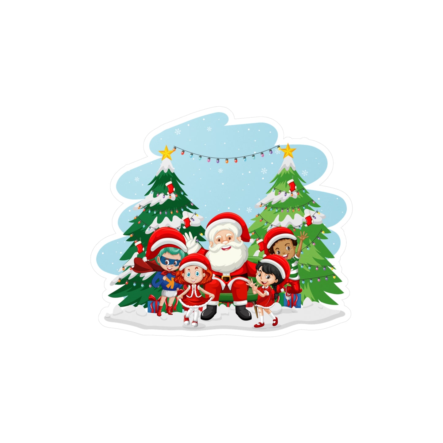 Christmas Kiss-Cut Vinyl Decals – Super kiddo with santa claus - [[{"value":"Wonderwear Kid"}]]