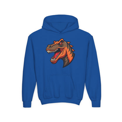 Youth Heavy Blend Hooded Sweatshirt -  Tyrannosaurus rex Printify