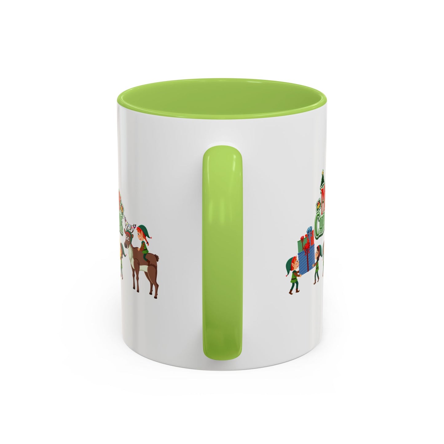 Accent Coffee Mug - Merry christmas and reindeer