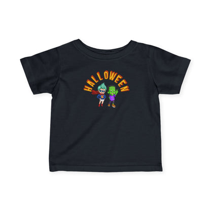 Infant Fine Jersey Tee - Holloween with super kiddo Printify