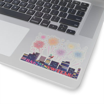 Kiss-Cut Stickers - Super kiddo with fireworks with text - [[{"value":"Wonderwear Kid"}]]
