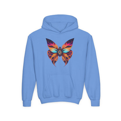Youth Heavy Blend Hooded Sweatshirt - beautiful butterfly Printify