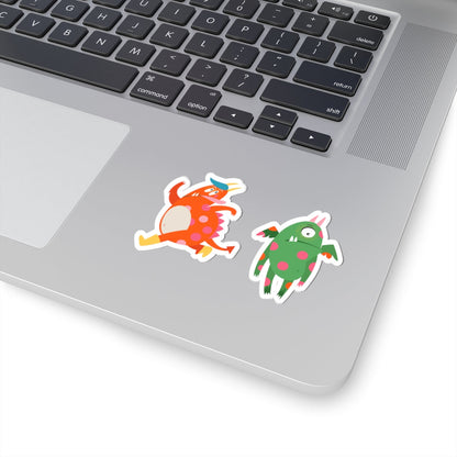 Kiss-Cut Vinyl Decals - Monsters in action Printify