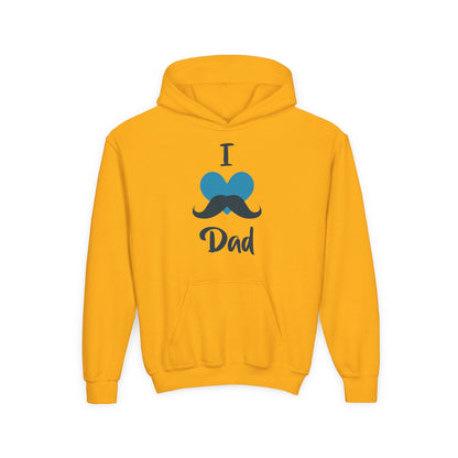 Youth Heavy Blend Hooded Sweatshirt -  I love dad - heart Printify