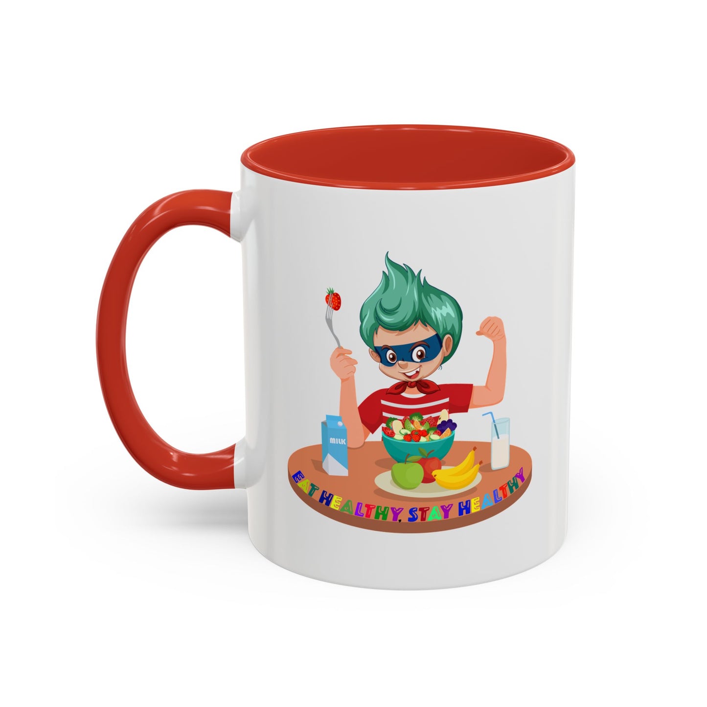 Accent Coffee Mug - super kiddo eating healthy food