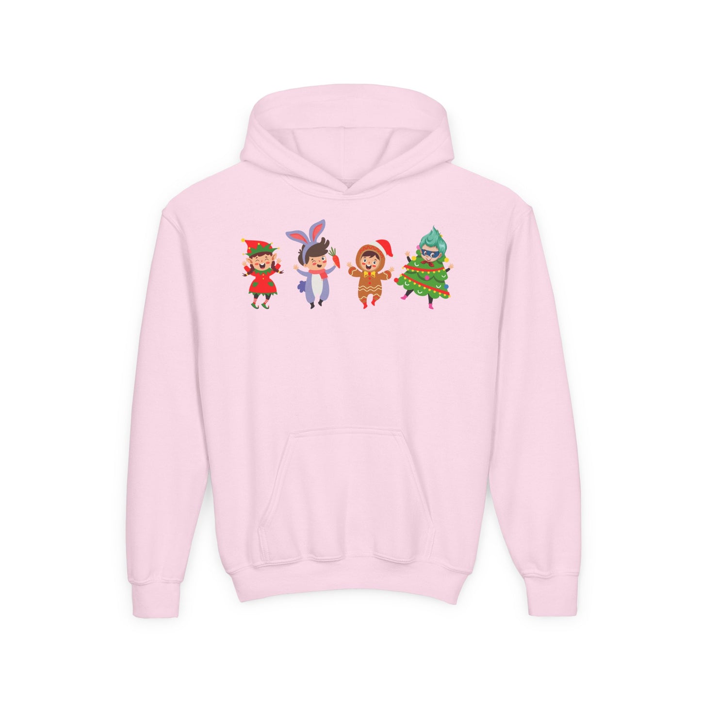 Youth Heavy Blend Hooded Sweatshirt - Super kiddo in christmas tree attire