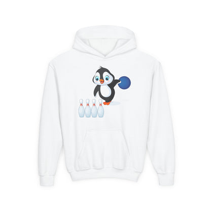 Kids Penguin Bowling Hoodie Printify