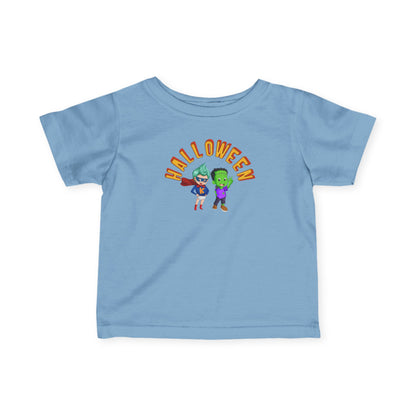 Infant Fine Jersey Tee - Holloween with super kiddo Printify
