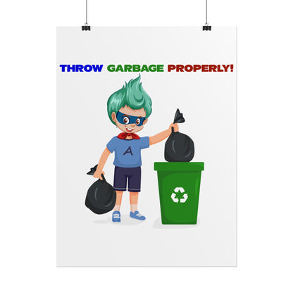 Rolled Posters - Super kiddo taking trash out - [[{"value":"Wonderwear Kid"}]]