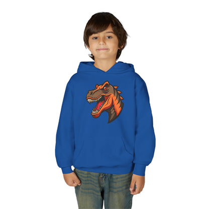 Youth Heavy Blend Hooded Sweatshirt -  Tyrannosaurus rex Printify