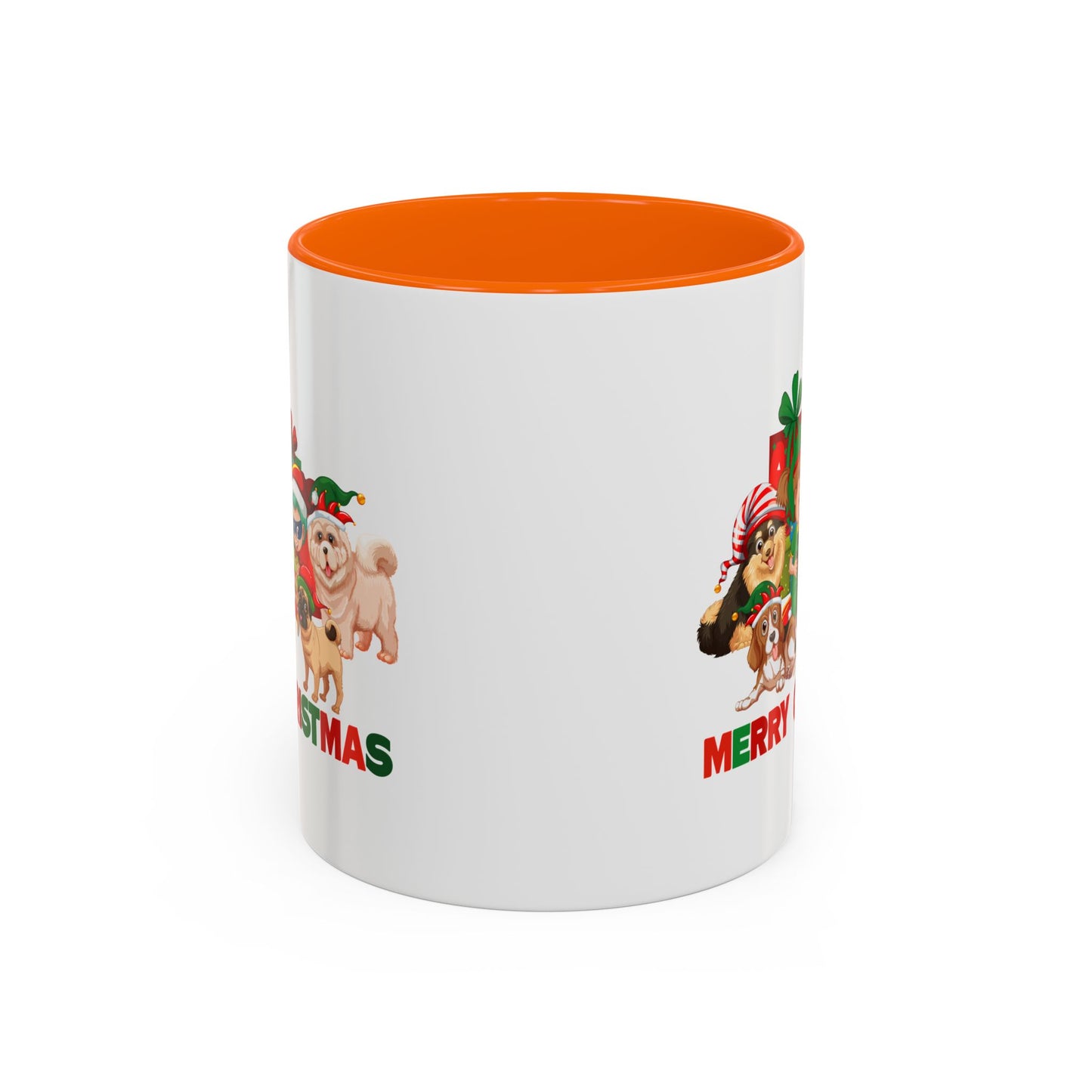 Accent Coffee Mug - Christmas with super kiddo pet friends with text