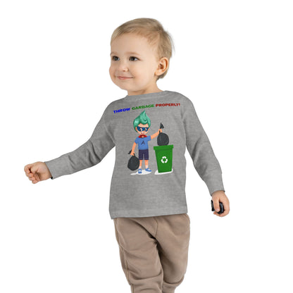 Toddler Long Sleeve Tee - Super kiddo taking trash out - [[{"value":"Wonderwear Kid"}]]