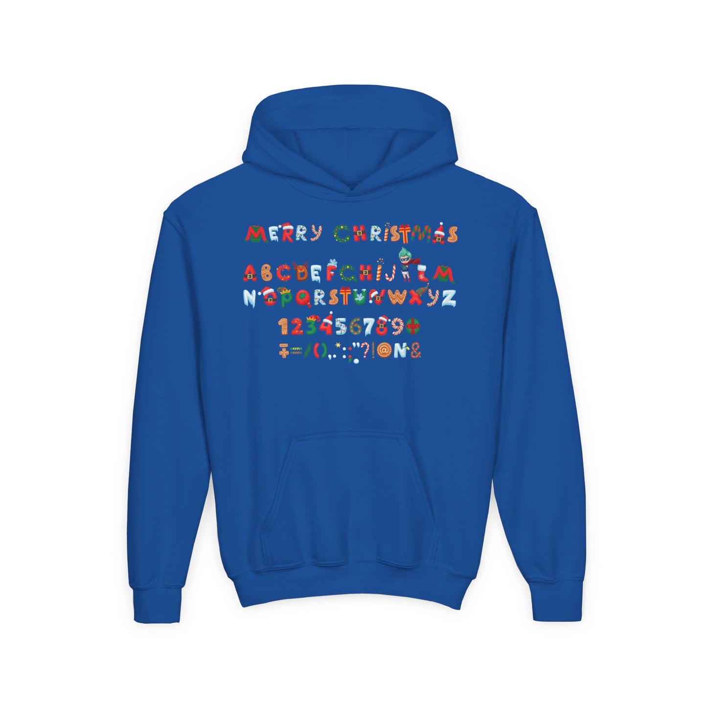 Youth Heavy Blend Hooded Sweatshirt - Christmas alphabet