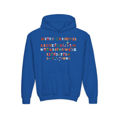 Youth Heavy Blend Hooded Sweatshirt - Christmas alphabet - [[{"value":"Wonderwear Kid"}]]