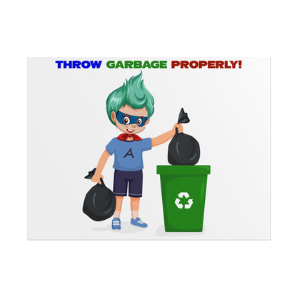 Rolled Posters - Super kiddo taking trash out - [[{"value":"Wonderwear Kid"}]]