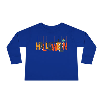 Toddler Long Sleeve Tee - Holloween hanging letters Printify