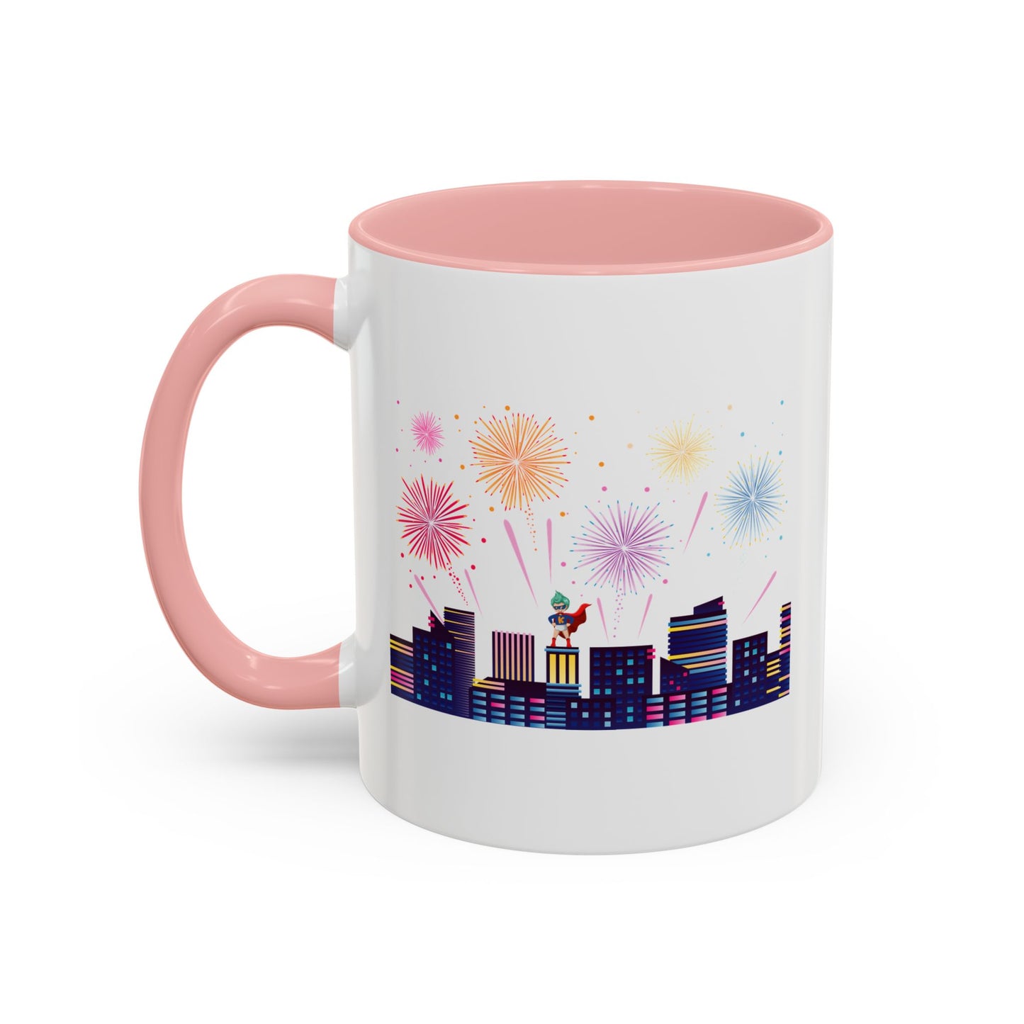 Accent Coffee Mug - Super kiddo with fireworks