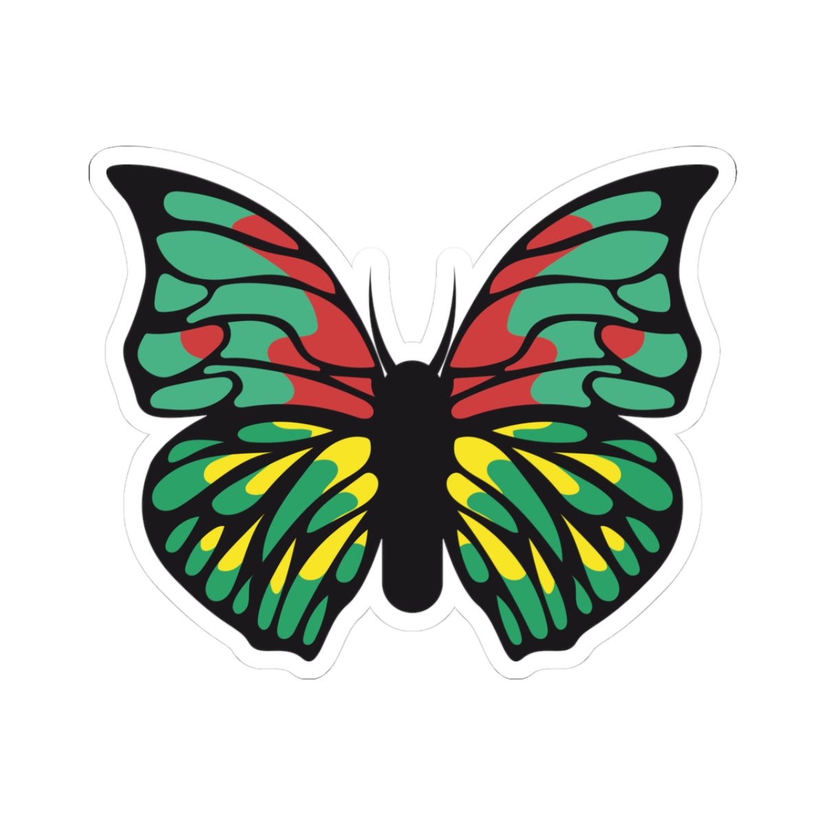 Kiss-Cut Stickers - Green butterfly