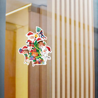 Christmas Kiss-Cut Vinyl Decals – Super kiddo making christmas tree - [[{"value":"Wonderwear Kid"}]]