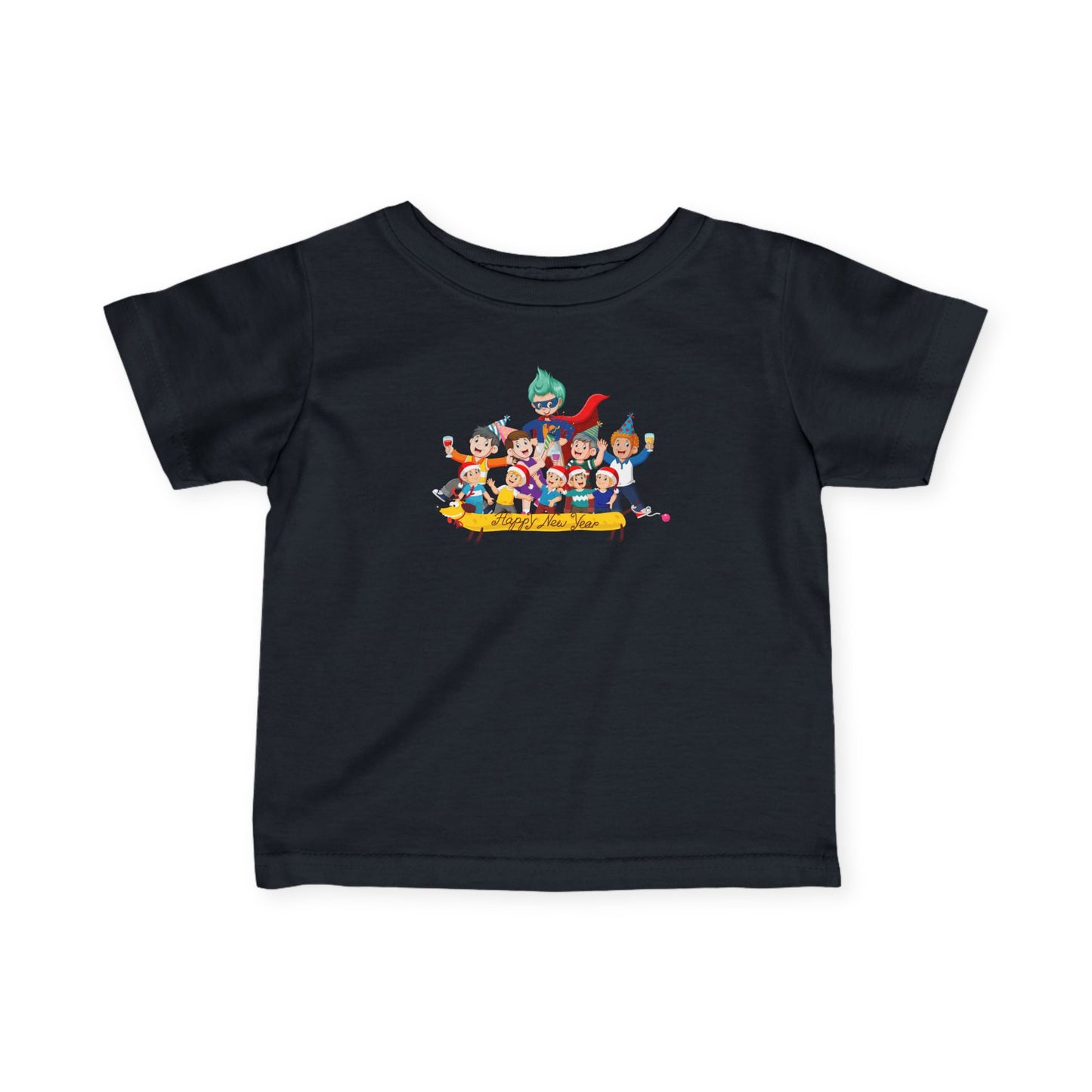 Infant Fine Jersey Tee - Happy new year with friends - [[{"value":"Wonderwear Kid"}]]