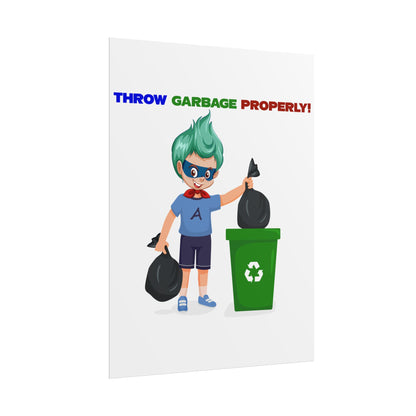Rolled Posters - Super kiddo taking trash out - [[{"value":"Wonderwear Kid"}]]