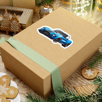 Kiss-Cut Stickers - Classic Blue Muscle Car Printify