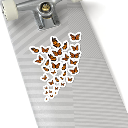 Kiss-Cut Vinyl Decals - Group of monarch butterfly Printify