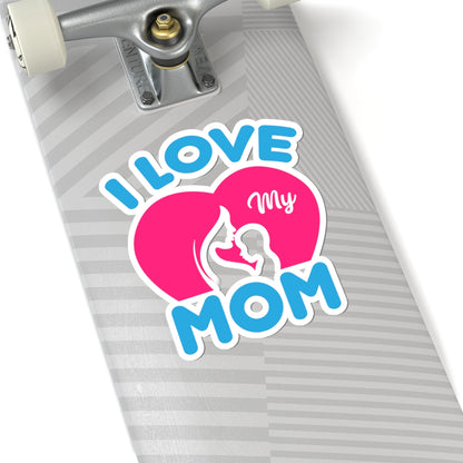 Kiss-Cut Vinyl Decals - i love my mom logo Printify