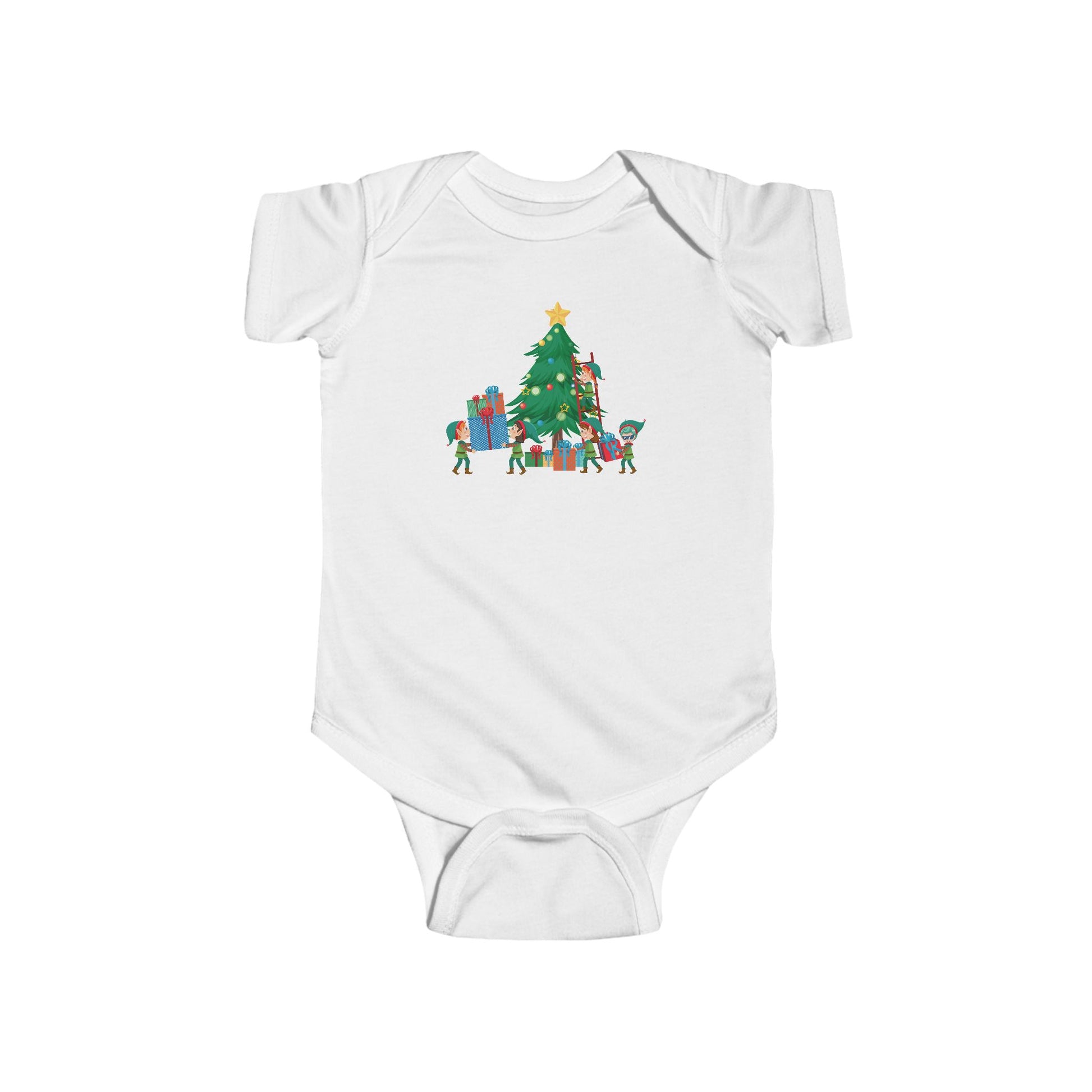 Infant Bodysuit - Super kiddo putting gifts on christmas tree - [[{"value":"Wonderwear Kid"}]]