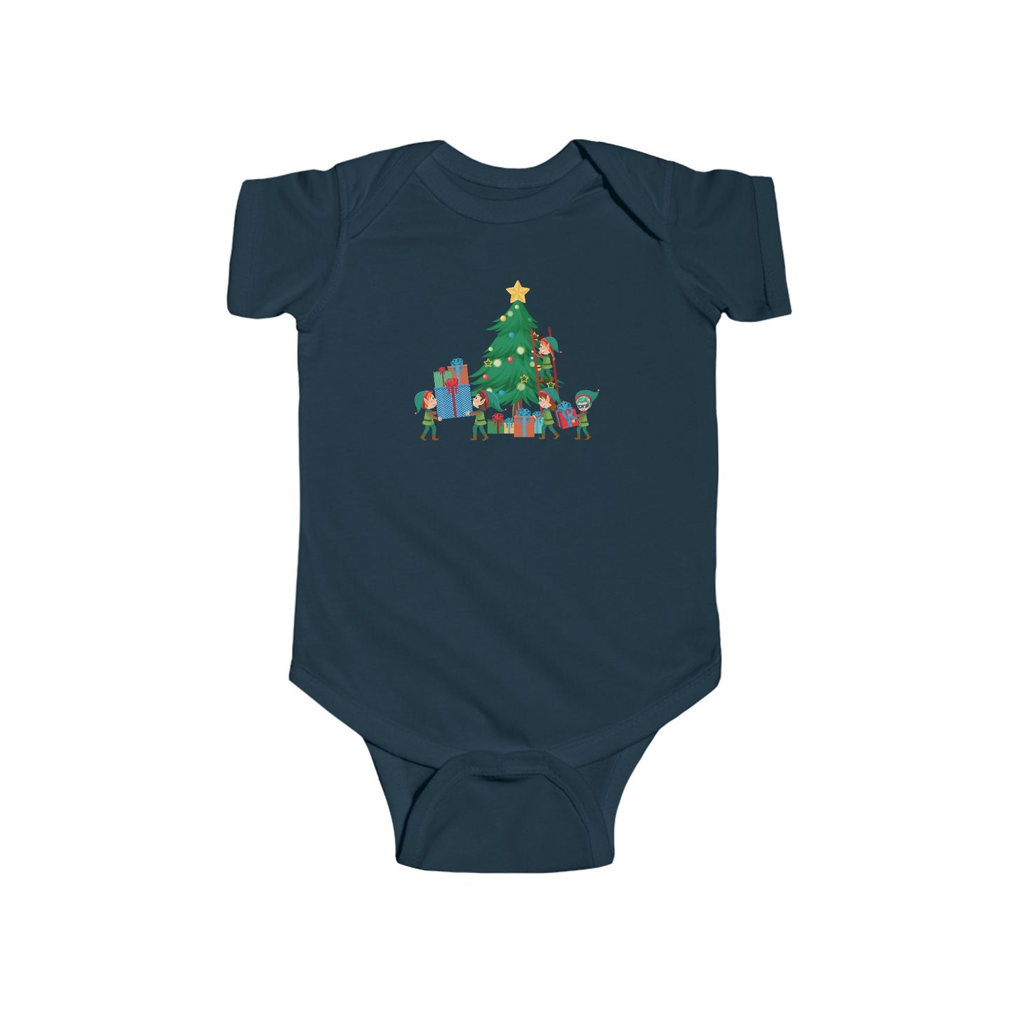 Infant Bodysuit - Super kiddo putting gifts on christmas tree - [[{"value":"Wonderwear Kid"}]]