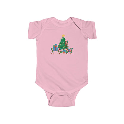 Infant Bodysuit - Super kiddo putting gifts on christmas tree - [[{"value":"Wonderwear Kid"}]]