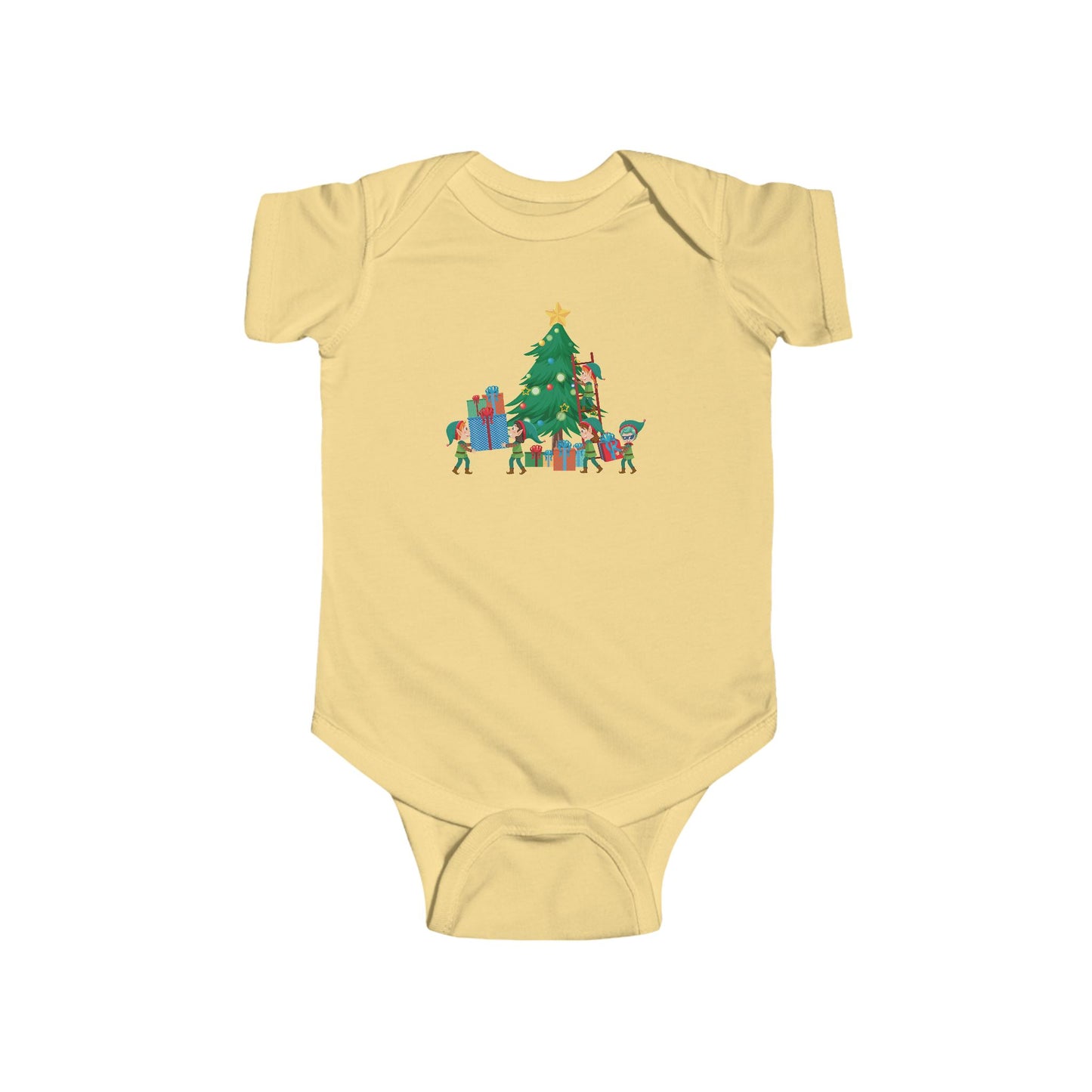 Infant Bodysuit - Super kiddo putting gifts on christmas tree - [[{"value":"Wonderwear Kid"}]]