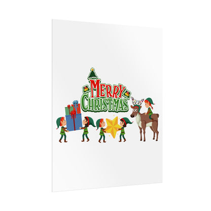 Rolled Posters - Merry christmas and reindeer - [[{"value":"Wonderwear Kid"}]]