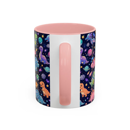 Accent Coffee Mug  (11/15 oz) - Cosmic dinosaurs