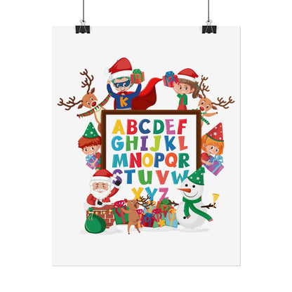 Rolled Posters - Christmas alphabet with super kiddo - [[{"value":"Wonderwear Kid"}]]