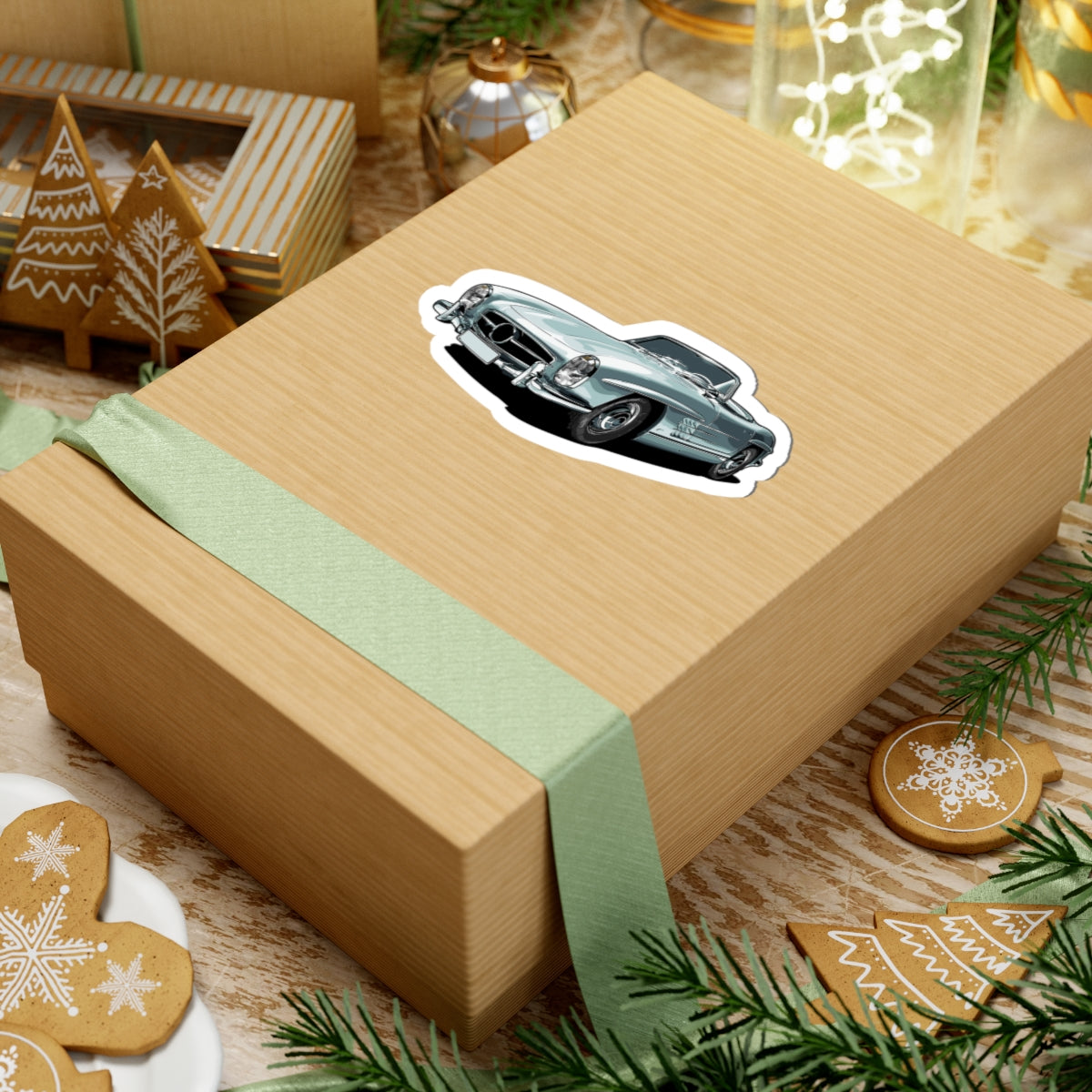 Kiss-Cut Stickers - Gray sports car