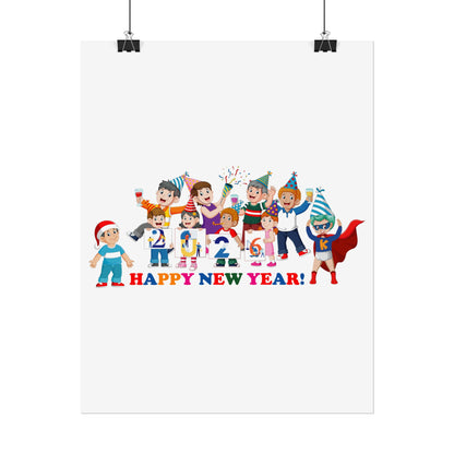Rolled Posters - Happy new year from super kiddo - [[{"value":"Wonderwear Kid"}]]