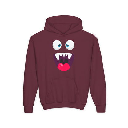 Youth Heavy Blend Hooded Sweatshirt -  Cute monsters face Printify