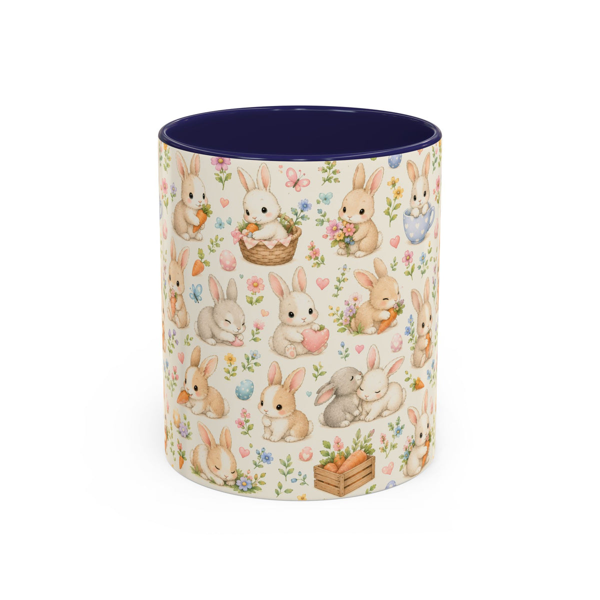 Accent Coffee Mug  (11/15 oz) - Pastel Bunny Garden Easter