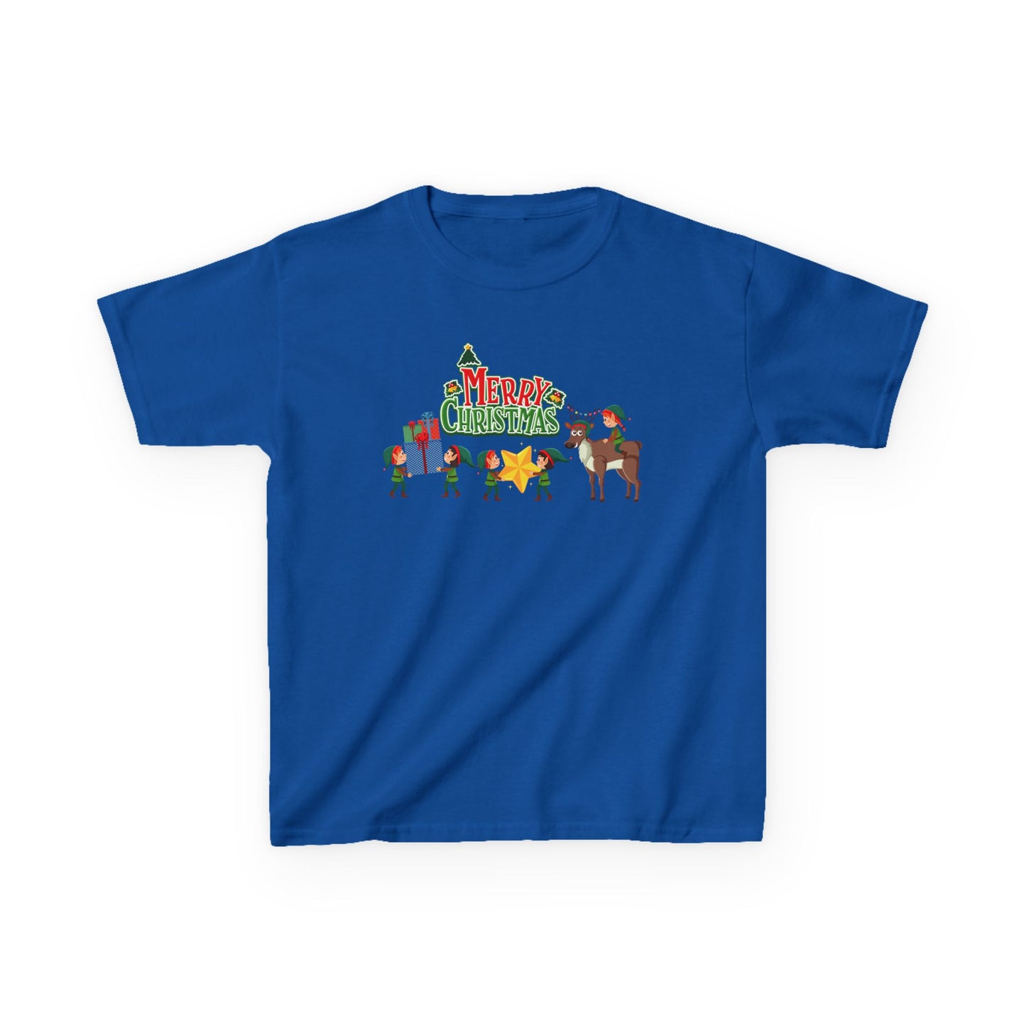 Kids Heavy Cotton™ Tee - Merry christmas and reindeer - [[{"value":"Wonderwear Kid"}]]