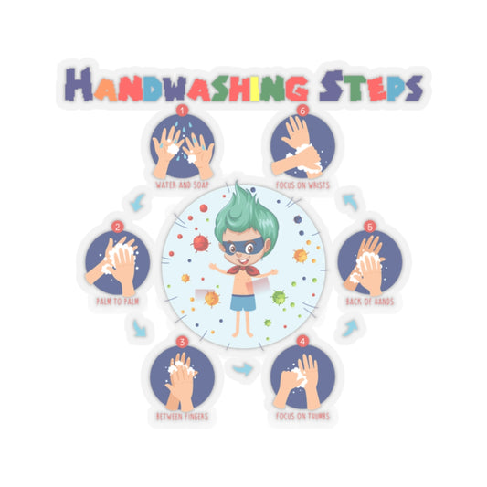 Kiss-Cut Stickers - Super kiddo how to wash hand properly - [[{"value":"Wonderwear Kid"}]]