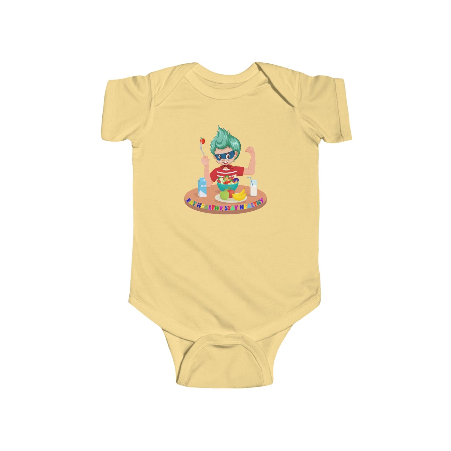 Infant Bodysuit - super kiddo eating healthy food
