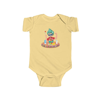 Infant Bodysuit - super kiddo eating healthy food - [[{"value":"Wonderwear Kid"}]]