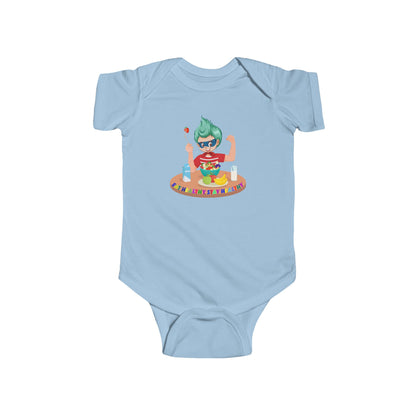Infant Bodysuit - super kiddo eating healthy food - [[{"value":"Wonderwear Kid"}]]