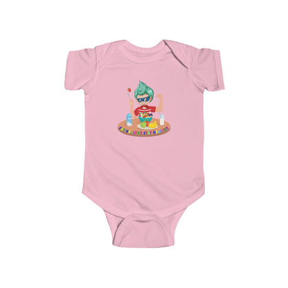 Infant Bodysuit - super kiddo eating healthy food - [[{"value":"Wonderwear Kid"}]]